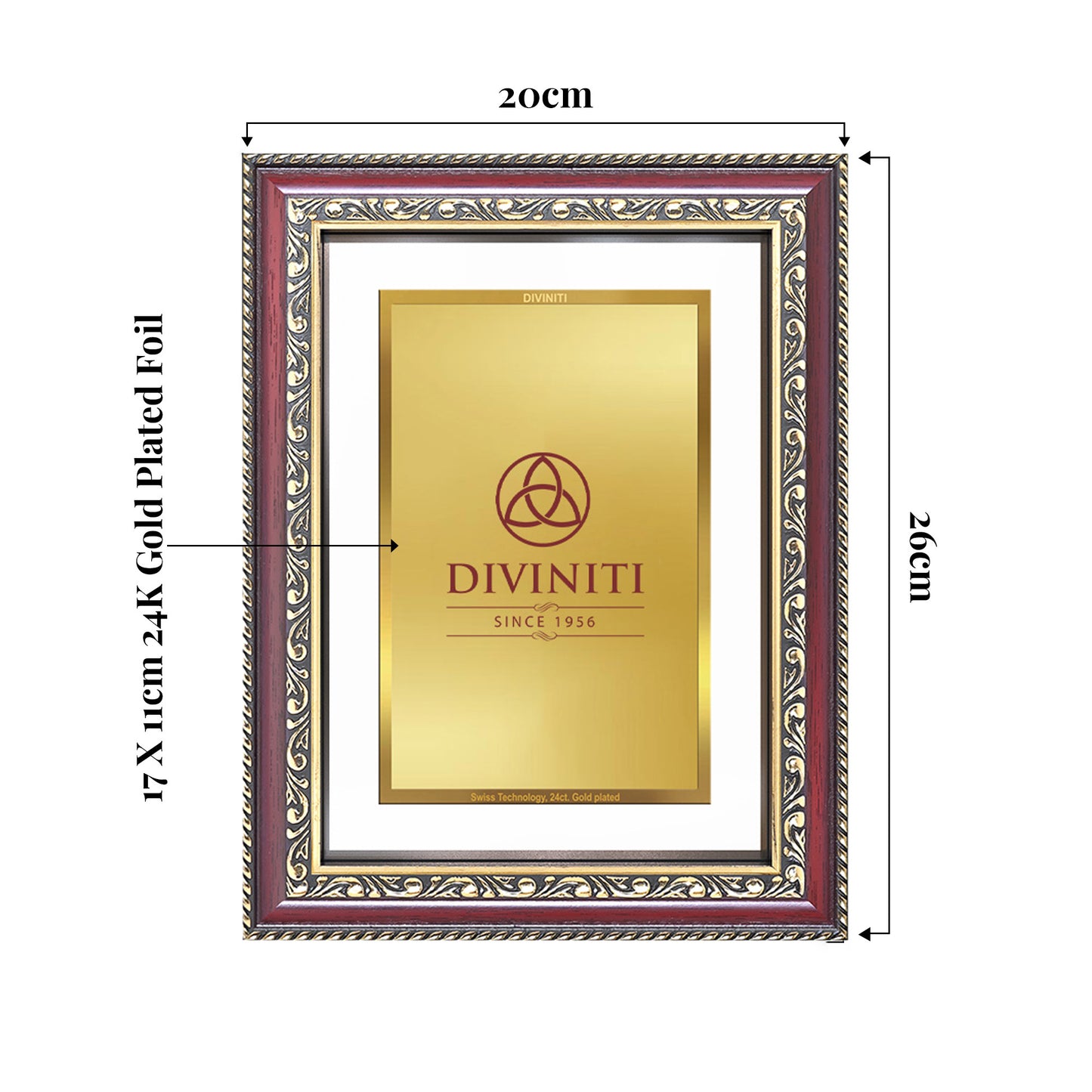 Diviniti Double Glass Frame Personalised Tabletop and Wall Photo Frame in 24K Gold Plated Foil | DG-105-S2.5