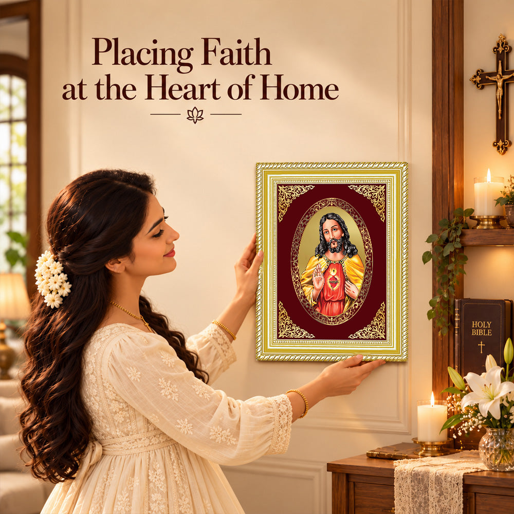 24K Gold-Plated Jesus Christ Frame | Premium Gift Box | 27x35 CM