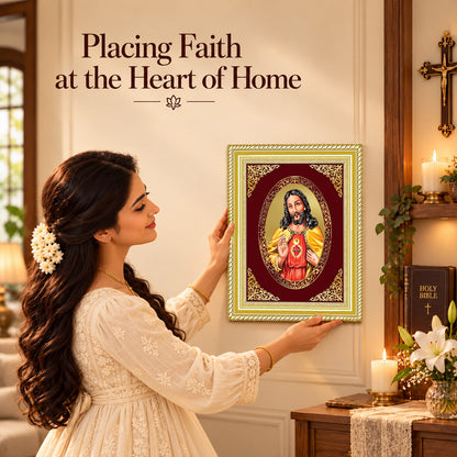 24K Gold-Plated Jesus Christ Frame | Premium Gift Box | 27x35 CM