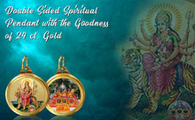 Load image into Gallery viewer, Diviniti 24K Double sided Gold Plated Pendant  Durga &amp; Mata Ka Darbar |28 MM Flip Coin (1 PCS)

