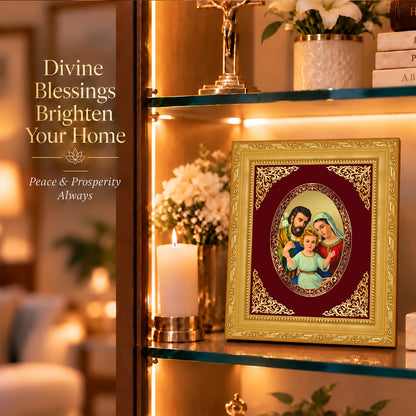 24K Gold-Plated Holy Family BG Frame | Premium Gift Box | 16 X 13.5 CM