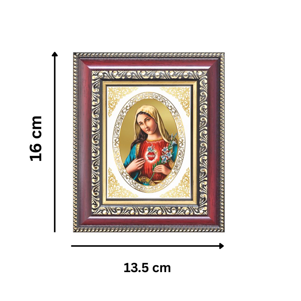 Mother Mary Divine Christian Sacred Love & Protection Royal Tabletop Frame in 24K Gold Plated Foil