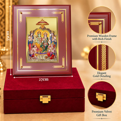 24K Gold-Plated Ram Darbar MDF Frame | Premium Gift Box | 27x35 CM