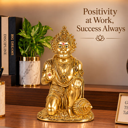 24K Gold-Plated Hanuman Idol | Premium Gift Box | 19.5x11 CM