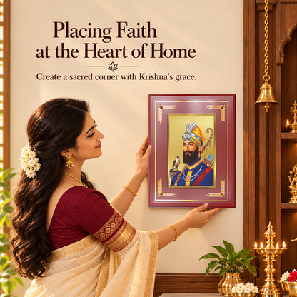 24K Gold-Plated Guru Gobind Singh MDF Frame | Premium Gift Box | 27x35 CM
