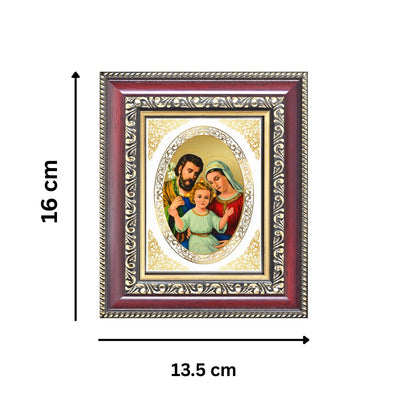 Holy Family (Jesus, Mary & Joseph) Divine Christian Sacred Love & Blessings Royal Tabletop Frame in 24K Gold Plated Foil