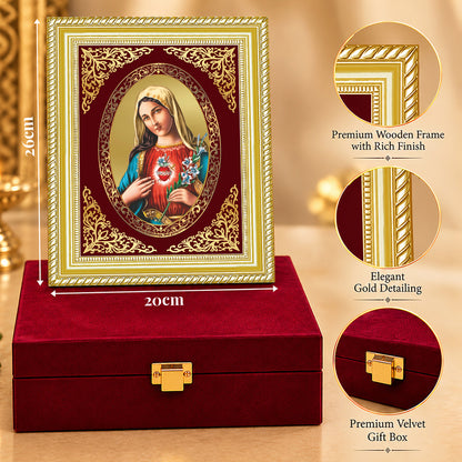 24K Gold-Plated Mother Mary BG Frame | Premium Gift Box | 26x20 CM