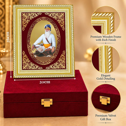 24K Gold-Plated Baba Deep Singh BG Frame | Premium Gift Box | 26x20 CM