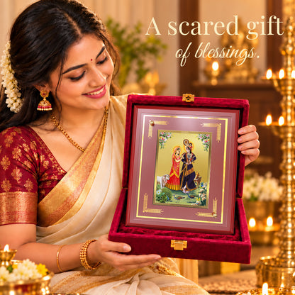 24K Gold-Plated Maa Kali MDF Frame | Premium Gift Box | 22 x18 CM