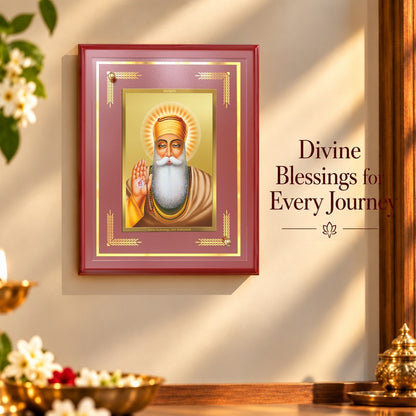 Diviniti 24K Gold Plated Guru Nanak Dev Ji Blessing Photo Frame | Peace, Wisdom & Divine Grace