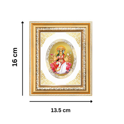 Goddess Gayatri Maa Divine Wisdom & Enlightenment Sacred Royal Tabletop Frame in 24K Gold Plated Foil