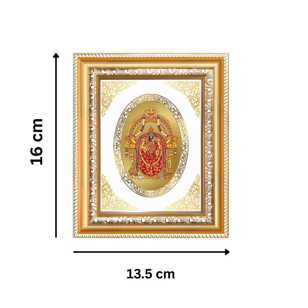 Goddess Padmavati Devi Divine Jain Protector Sacred Blessings Royal Tabletop Frame in 24K Gold Plated Foil