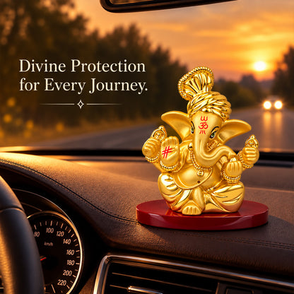 DIVINITI 999 Silver-Plated Lord Ganesha Idol | Car & Home Décor | Gift Box | 7x7 CM