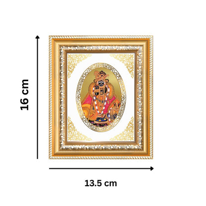 Banke Bihari Ji Divine Krishna of Vrindavan Sacred Love Royal Tabletop Frame in 24K Gold Plated Foil