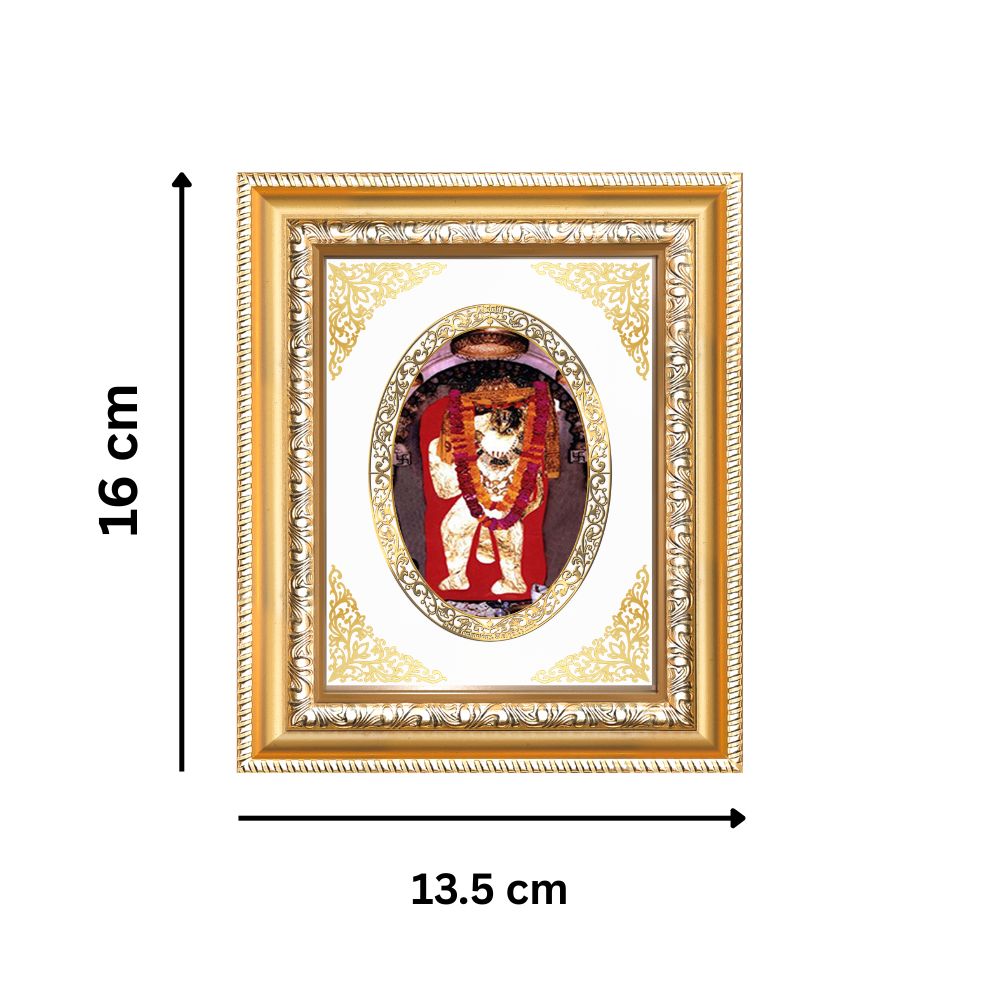 Mehandipur Balaji Divine Hanuman Sacred Protection & Negative Energy Removal Royal Tabletop Frame in 24K Gold Plated Foil