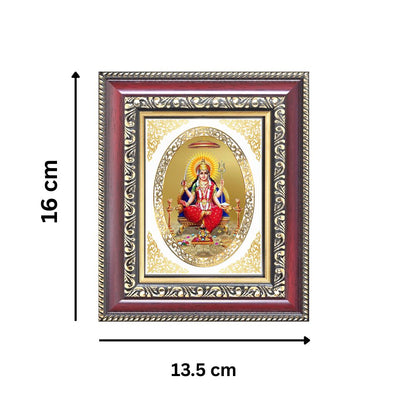 Santoshi Mata Divine Contentment & Wish Fulfillment Sacred Royal Tabletop Frame in 24K Gold Plated Foil