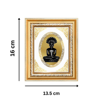 Lord Parshvanath Divine Jain Tirthankara Sacred Protection & Liberation Royal Tabletop Frame in 24K Gold Plated Foil
