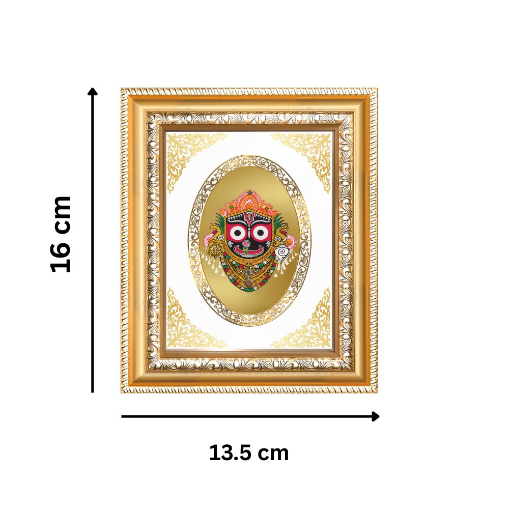 Lord Jagannath Divine Puri Sacred Blessings Royal Tabletop Frame in 24K Gold Plated Foil