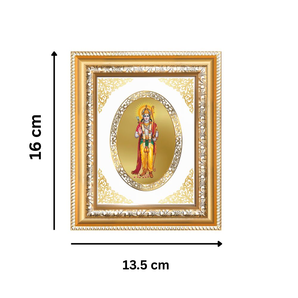 Lord Ram Ji Divine Maryada Purushottam Sacred Dharma & Strength Royal Tabletop Frame in 24K Gold Plated Foil
