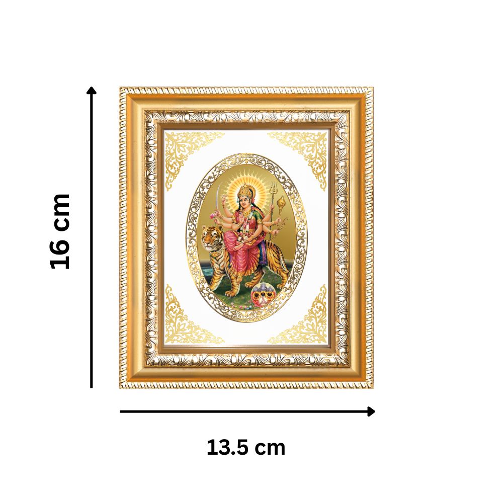 Lord Ganesha Divine Wisdom & Prosperity Sacred Royal Tabletop Frame in 24K Gold Plated Foil