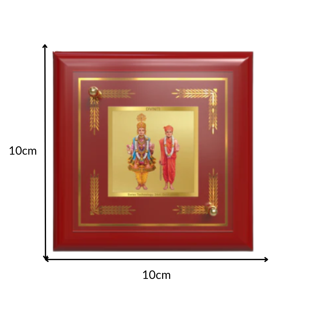 Lord Swaminarayan | Incarnation of Dharma & Divine Grace Tabletop Frame in 24K Gold Plated Foil