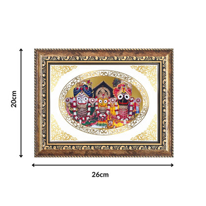 Jagannath Balabhadra Subhadra | Divine Trinity Wall & Tabletop Royal Photo Frame in 24K Gold Plated Foil