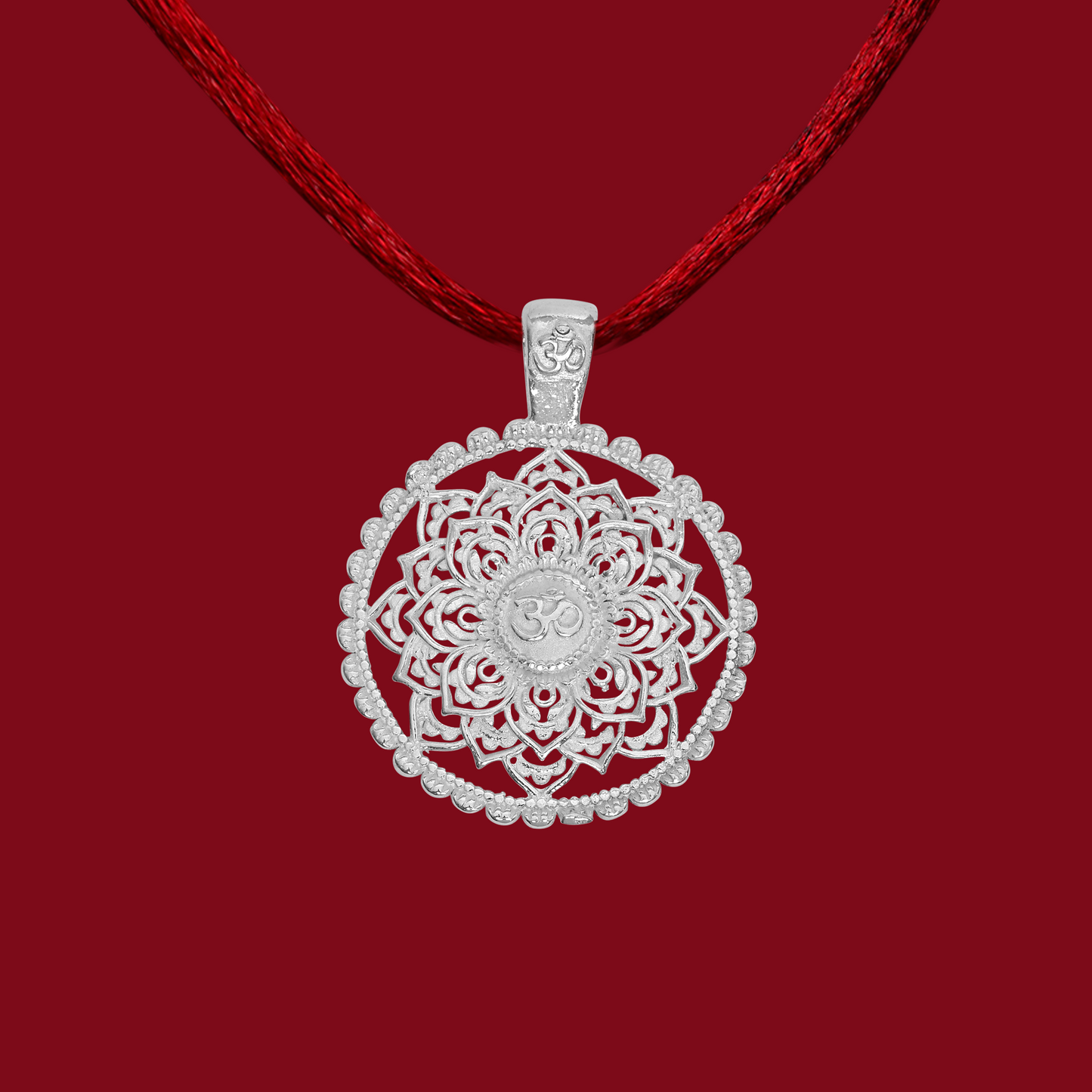 DIVINITI 925 Pure Silver Om Big Round Pendant For Men, Women & Kids Divine God Pendant For Birthday, Anniversary, Special Occasion Gift (3x3 CM 6 g)