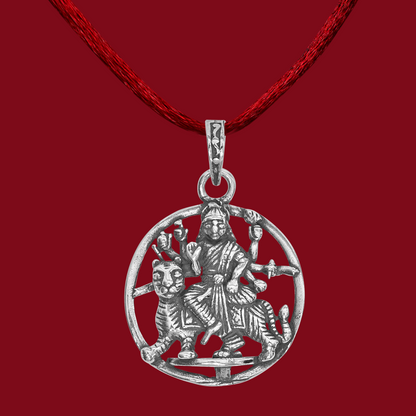 DIVINITI 925 Pure Silver Mata Round Pendant For Men, Women & Kids Divine God Pendant For Birthday, Anniversary, Special Occasion Gift (2.6x2.6 CM 6.5 g)