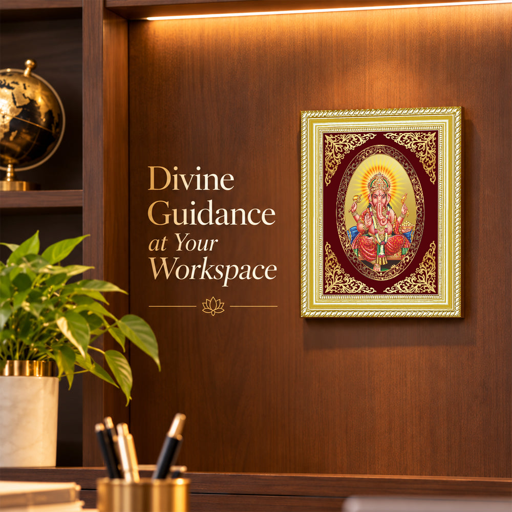 24K Gold-Plated Ganesha Frame | Premium Gift Box | 26x20 CM