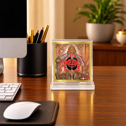 24K Gold-Plated Salasar Balaji Acrylic Car Dashboard Frame | 6x5 CM