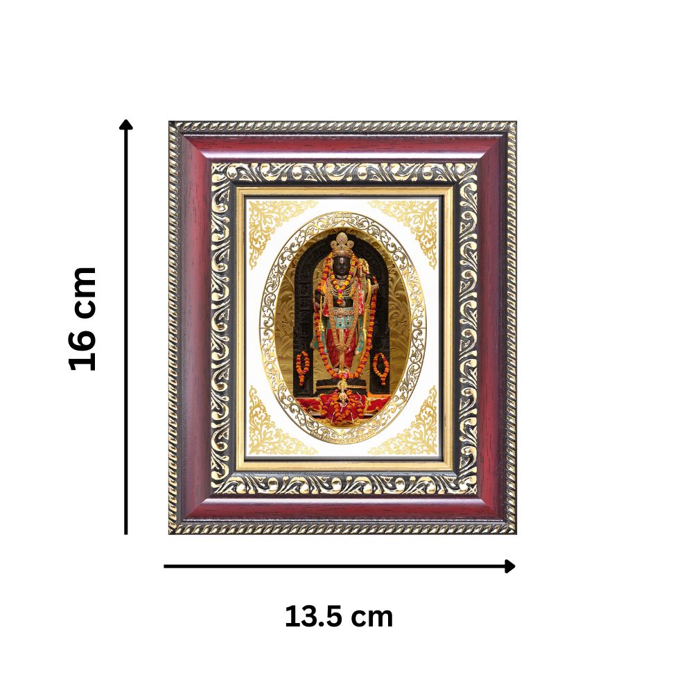 Diviniti 24K Gold Plated Ram Lalla (ROYAL) Divine Table Top Frame for Home Mandir & Office Decor | Luxury Spiritual Gift