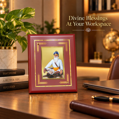 24K Gold-Plated Baba Deep Singh Ji MDF Frame | Premium Gift Box | 16 X 13.5 CM