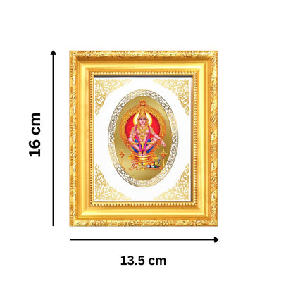 Lord Ayyappa Divine Discipline & Devotion Sacred Royal Tabletop Frame in 24K Gold Plated Foil