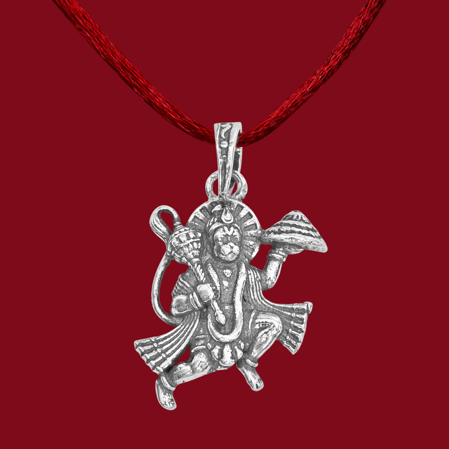 DIVINITI 925 Pure Silver Hanuman with Mountain Pendant for Men, Women & Kids Divine God Pendant for Birthday, Anniversary, Special Occasion Gift (2.3x1.8 CM 6 g)