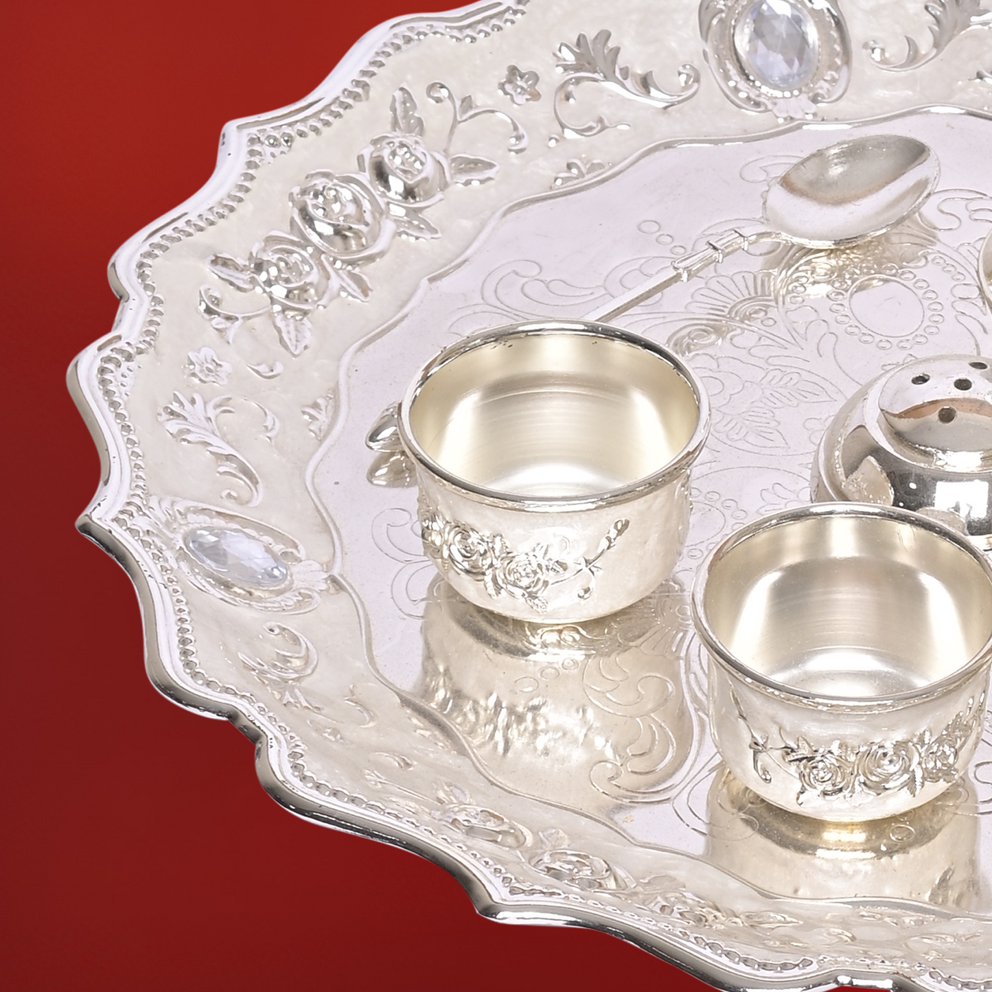 DIVINITI Designer Puja Thali Kit Celebrate Rituals with Elegance, Fusion of Art and Devotion for Home Office Décor, Pooja Room Samagri  Diwali GIft