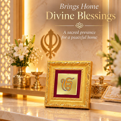 24K Gold-Plated Ik Onkar Frame | Premium Gift Box | 10x10 CM