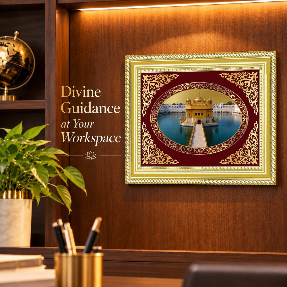 24K Gold-Plated Golden Temple BG Frame | Premium Gift Box | 26x20 CM