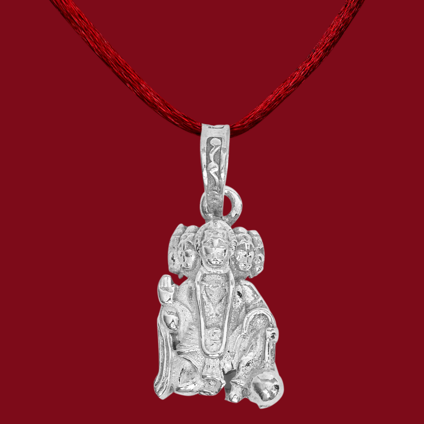 DIVINITI 925 Pure Silver Panch Mukhi Hanuman Pendant for Men, Women & Kids Divine God Pendant for Birthday, Anniversary, Special Occasion Gift (1.9x1.1 cm, 7g)