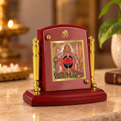 24K Gold-Plated Salasar Balaji MDF Car Dashboard Frame | 7.5x9 CM