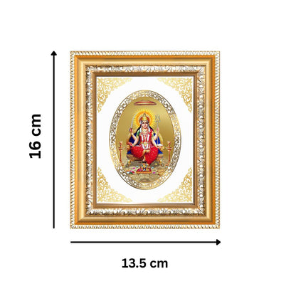 Santoshi Mata Divine Contentment & Blessings Sacred Royal Tabletop Frame in 24K Gold Plated Foil
