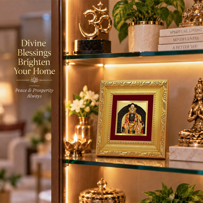 24K Gold-Plated Lord Ram Lalla Frame | Premium Gift Box | 10x10 CM