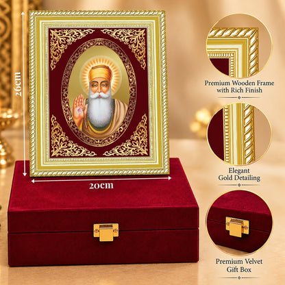 24K Gold-Plated Guru Nanak BG Frame | Premium Gift Box | 26x20 CM
