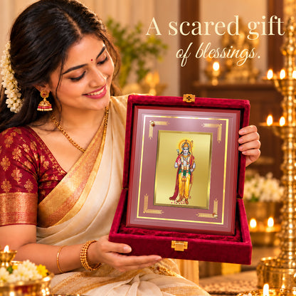 24K Gold-Plated Ram Ji MDF Frame | Premium Gift Box | 26x20 CM