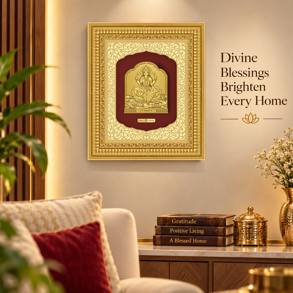 24K Gold-Plated Lakshmi Frame | Premium Gift Box | 35x30 CM