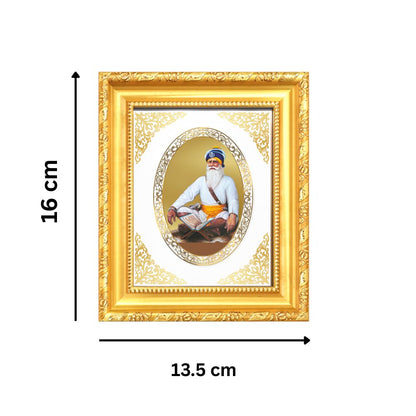 Baba Deep Singh Ji Divine Sikh Warrior Sacred Courage & Sacrifice Royal Tabletop Frame in 24K Gold Plated Foil