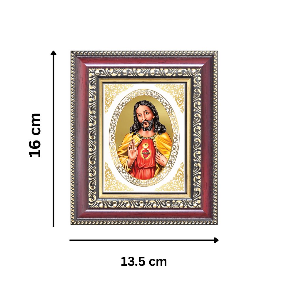 Jesus Christ Divine Christian Sacred Faith & Redemption Royal Tabletop Frame in 24K Gold Plated Foil