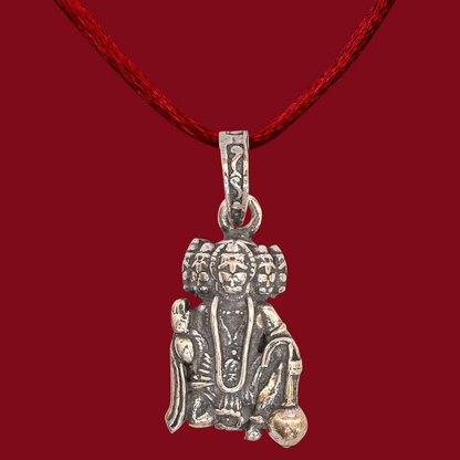 DIVINITI 925 Pure Silver Panchmukhi Hanuman Pendant for Men, Women & Kids Divine God Pendant for Birthday, Anniversary, Special Occasion Gift (1.8x1.1 cm, 7g)