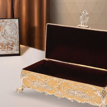 DIVINITI 24K Gold Plated Jewellery Box Luxurious Premium Storage for Precious Keepsakes and Accessories (8x24.5x12.3)