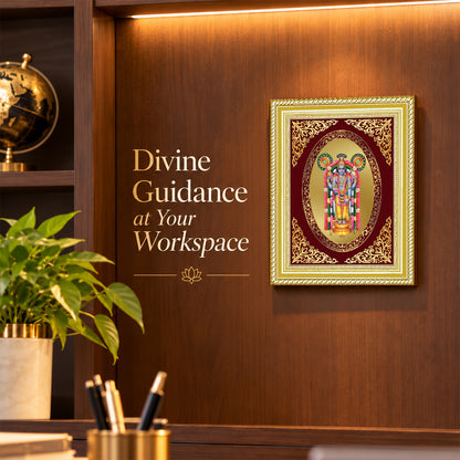 24K Gold-Plated Lord Guruvayurappan Frame | Premium Gift Box | 26x20 CM