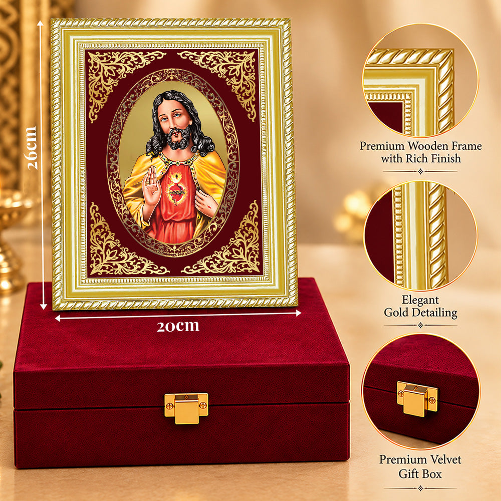 24K Gold-Plated Jesus BG Frame | Premium Gift Box | 26x20 CM